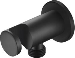 Шланговое подключение Aquatek AQ2455MB цвет матовый черный, с держателем душевой лейки, резьбовое соединение, настенное, для душа/ванной, латунь