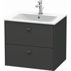 Тумба под раковину для консоли/столешницы Duravit Brioso 62х48х44,2 см, подвесная, ДСП, цвет: графит матовый, 2 выдвижных ящика, прямоугольная