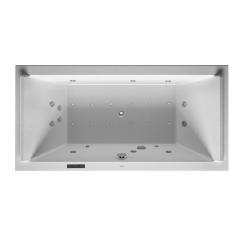 Ванна Duravit Starck 180х90 см гидромассажная, встраиваемая/пристенная, акриловая, цвет: белый, с рамой/сливом-переливом, без фронтальной панели, прямоугольная, с системой гидромассажа Combi-System L, с двумя наклонами для спины