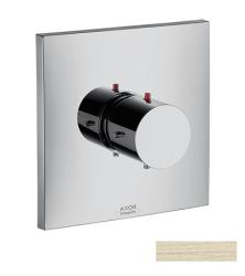 Смеситель для душа Axor Starck X, термостатический, скрытого монтажа, настенный, без излива/шланга/лейки, квадратный, латунный, цвет шлифованный никель, с термостатом, встроенный/встраиваемый/термостатный