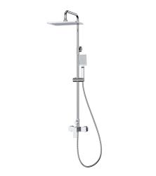 Душевая система Cezares Slider высота 1460 мм, цвет хром, комплект: однорычажный смеситель/тропический душ (с верхней лейкой)/стойка/лейка/шланг, наружного монтажа