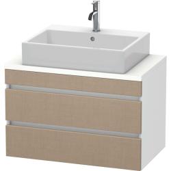 Тумба/шкафчик для консоли/столешницы Duravit DuraStyle под раковину 80х54,8х51,2 см, подвесная, ДСП, цвет: лен/белый матовый, 2 выдвижных ящика, прямоугольная