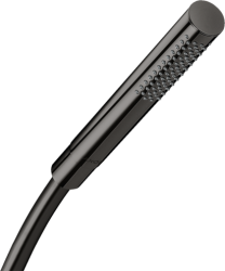 Лейка душевая Axor Starck 1jet, настенная, прямоугольная, с 1 режимом, латунная, цвет полированный черный хром, ручная, для душа/ванной