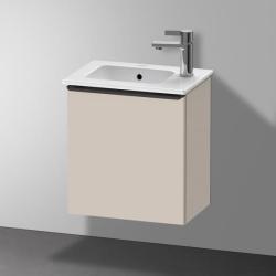 Тумба под раковину Duravit D-Neo, 41х27,4х44 см, подвесная, с распашной дверцей, ДСП, цвет: серо-коричневый, шкафчик навесной, прямоугольная, левая, в ванную комнату