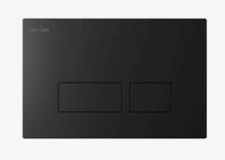 Кнопка смыва Am.Pm Pro S черный матовый, клавиша управления для сливного бачка, инсталляции унитаза, двойная, пневматическая, панель, универсальная, размер 210х138х10 мм, слива, смыва (АМ ПМ)