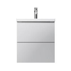 Тумба под раковину AM.PM Gem 50, 500x408x540 мм, подвесная, цвет белый глянец, 2 выдвижных ящика, навесной, под раковину/умывальник, прямоугольная, правая/левая, универсальная