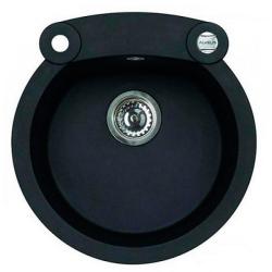 Мойка кухонная ALVEUS ROLL 10 GRANITAL CARBON-G91M 51х53х20 см, врезная, искусственный гранит, круглая, цвет карбон, с отверстием под смеситель и клапан автомат, в комплекте с сифоном 1105296