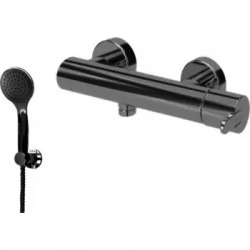 Смеситель для душа Cezares Leaf, настенный, однорычажный, без излива, керамический, латунь, цвет черный матовый