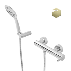 Смеситель для душа Cezares Leaf, настенный, однорычажный, без излива, керамический, латунь, цвет Sunrise