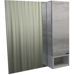 Зеркальный шкаф Comforty Прага 75, 75х80х14 см, подвесной, цвет дуб белый, зеркало, с 1 распашной дверцей/полки, механизм плавного закрывания, прямоугольный