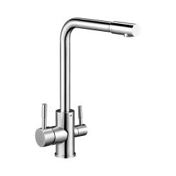 Смеситель для кухни G-lauf ZAP18-A090 с подключением к фильтру, излив поворотный 206 мм, нержавеющая сталь