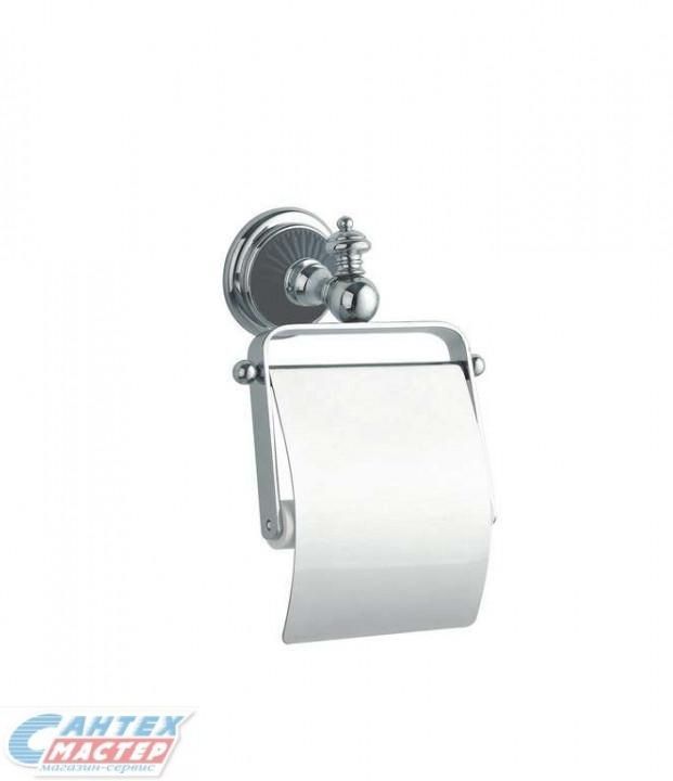 Держатель для туалетной бумаги Boheme Vogue Nero с крышкой хром 10181