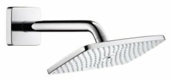 Верхний душ Hansgrohe Raindance E 240 1jet с держателем, настенный монтаж, прямоугольный, с 1 режимом, размер 25х15 см, нержавеющая сталь, цвет хром, для душа/ванной