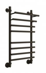 Полотенцесушитель Двин F Primo 80/50, водяной (1"-3/4"-1/2" К3  черный матовый), универсальное подключение, нержавеющая сталь, настенный, форма лесенка, цвет черный матовый, к отоплению и ГВС, для отопления, обогрева в ванной