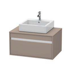 Тумба под раковину для консоли/столешницы Duravit Ketho 80х55х42,6 см, подвесная, ДСП, цвет: базальт, 1 выдвижной ящик, прямоугольная