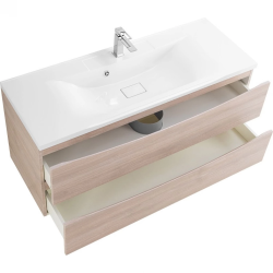 Тумба под раковину BelBagno Marino 100, 100х60х45 см, подвесная, 2 выдвижных ящика, МДФ, цвет: серый дуб, шкафчик навесной, механизм доводчика, прямоугольная