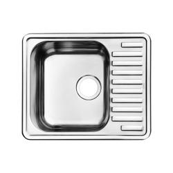 Мойка IDDIS Strit 585х485х180 мм толщина 0,8 мм, врезная, нержавеющая сталь, прямоугольная, цвет сталь, полированная, без отверстия под смеситель, с крылом, оборачиваемая, для кухни STR58PDi77S