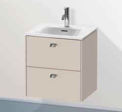 Тумба под раковину Duravit Brioso, 52х41,9х55,3 см, подвесная, 2 выдвижных ящика, ДСП, цвет: серо-коричневый/хром, шкафчик навесной, механизм доводчика, прямоугольная, правая/левая, в ванную комнату