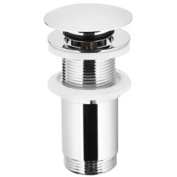 Донный клапан KFA Armatura BIG ROUND, клик-клак, круглый, металлический/латунь, цвет хром, без перелива, для раковины/умывальника/рукомойника