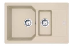 Мойка кухонная Franke URBAN UBG 651-78, две чаши, 78х50 см, врезная, искусственный гранит (Fragranite+), прямоугольная, цвет бежевый, без отверстия под смеситель, с крылом, оборачиваемая