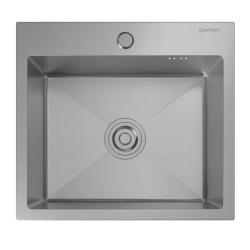 Мойка GranFest METAL 4844, 48,5х44 см, врезная, стальная, прямоугольная, цвет нержавеющая сталь, с отверстием под смеситель, без слив-перелива, без крыла, для кухни