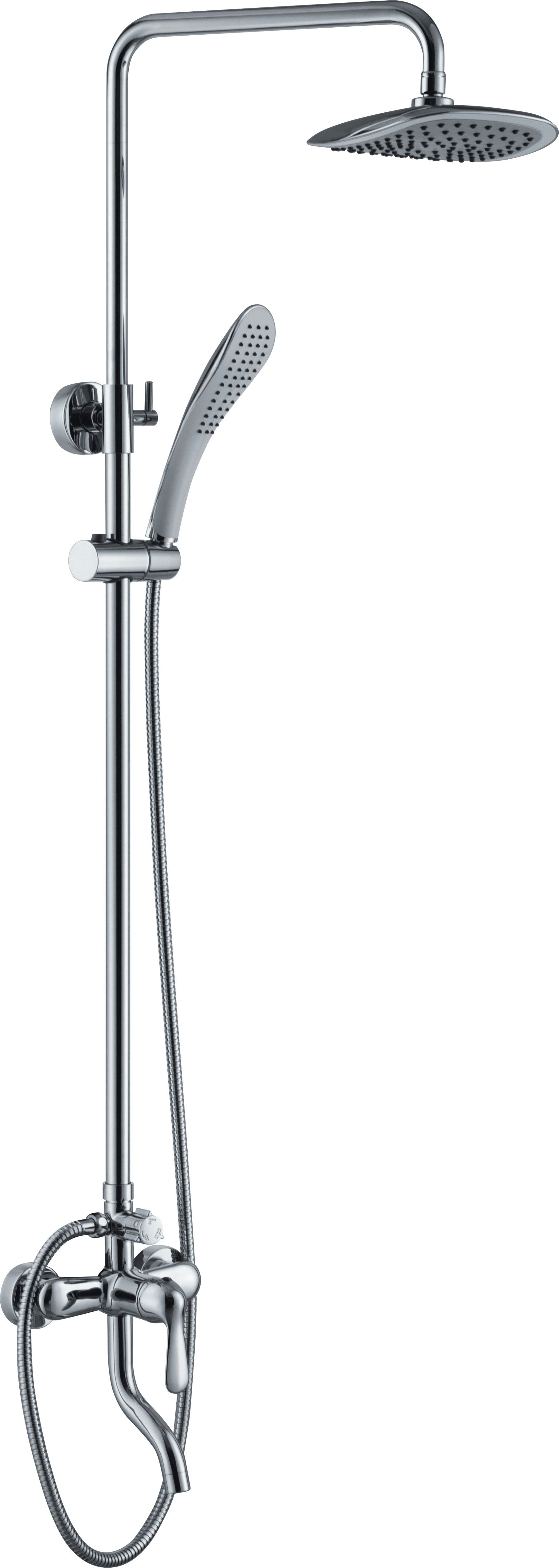 Душевой комплект HAIBA однозахватный, хромированный, настенный, с тропическим душем, с изливом, поворотный, латунь, цвет хром Душевой комплект HAIBA однозахватный, хромированный, настенный, с тропическим душем, с изливом, поворотный, латунь, цвет хром