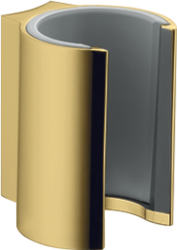 Держатель для душевой лейки Axor Starck, настенный, металлический, фиксированный, для душа/ванной/душевой кабины, цвет полированное золото, на стенку