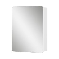 Зеркальный шкаф Volna Onda 70, 70х14,6х70 см, подвесной, цвет белый, зеркало, 1 распашная дверца/открытые полки, прямоугольный, левый/правый, левосторонний/правосторонний