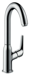 Смеситель для раковины Hansgrohe Novus 240 однорычажный, поворотный излив, длина излива 16,6 см, керамический, латунь, цвет хром, с донным клапаном Смеситель для раковины Hansgrohe Novus 240 однорычажный, поворотный излив, длина излива 16,6 см, керамический, латунь, цвет хром, с донным клапаном