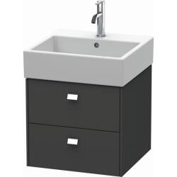 Тумба/шкафчик для консоли/столешницы Duravit Brioso под раковину 42х48х44,2 см, подвесная, ДСП, цвет: графит матовый/хром, 2 выдвижных ящика, прямоугольная