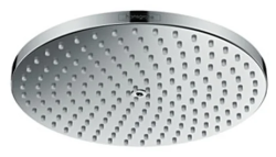 Верхний душ Hansgrohe Raindance S 240 1jet PowderRain, потолочный/настенный монтаж, круглый, с 1 режимом, размер 24 см, латунный, цвет хром, для душа/ванной