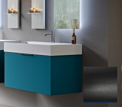 Тумба Cezares Premium, 70х45х27 см, подвесная, 1 выдвижной ящик, цвет черный матовый, шкафчик навесной, механизм доводчика, прямоугольная