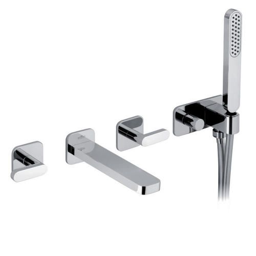 Смеситель для ванны/душа Webert Living однорычажный, настенный, излив 200 мм, неповоротный, латунь, цвет хром