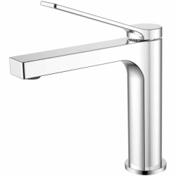 Смеситель для раковины/умывальника Azario VISE, однорычажный, неповоротный, керамический картридж, длина излива 135 мм, латунь, цвет хром