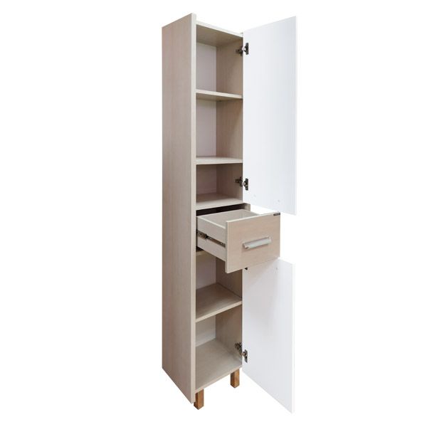 Пенал Comforty Тулуза 40, 40,4х190х30 см, напольный, цвет: сосна лоредо, 2 распашные дверцы/1 выдвижной ящик, шкаф/шкафчик напольный, прямоугольный, левый/правый, левосторонний/правосторонний/универсальный