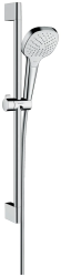 Душевой гарнитур Hansgrohe Croma Select E Vario Unica, высота 65 см, лейка квадратная, комплект: ручной душ/душевая штанга/шланг для душа/ползунок, пластиковый, цвет хром/белый, наружного монтажа, настенный, для душа/ванной