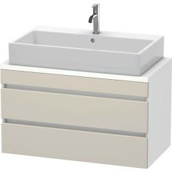 Тумба под раковину для консоли/столешницы Duravit DuraStyle 90х47,8х51,2 см, подвесная, ДСП, цвет: серо-коричневый/белый матовый, 2 выдвижных ящика, прямоугольная
