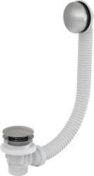 Слив-перелив РАДОМИР (для ванн Ваннеса, с сифоном), для слива диаметром: 5 см, пластик, цвет хром, автоматический (клик-клак)