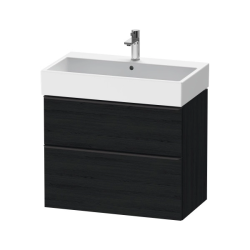 Тумба под раковину Duravit D-Neo, 78,4х44,2х62,5 см, подвесная, 2 выдвижных ящика, ДСП, цвет: дуб черный, шкафчик навесной, прямоугольная, правая/левая, в ванную комнату