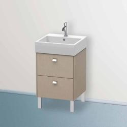 Тумба под раковину Duravit Brioso, 48,4х45,9х57 см, напольная, цвет: лен/хром, 2 выдвижных ящика, ДСП, прямоугольная, левая/правая, в ванную комнату