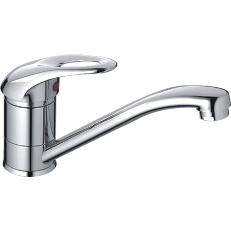 Смеситель для кухни/мойки HAIBA CRON однозахватный, поворотный, длина 148 мм, силумин, цвет хром