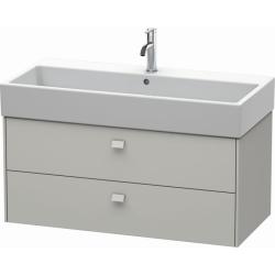 Тумба под раковину Duravit Brioso, 118,4х45,9х44,2 см, подвесная, 2 выдвижных ящика, ДСП, цвет: бетонно-серый, шкафчик навесной, механизм доводчика, прямоугольная, правая/левая, в ванную комнату