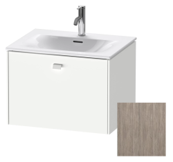 Тумба под раковину для консоли/столешницы Duravit Brioso 62х48х44,2 см, подвесная, ДСП, цвет: сосна серебристая/хром, 1 выдвижной ящик, прямоугольная
