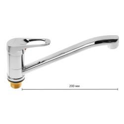 Смеситель для кухни/мойки Accoona, однорычажный, поворотный, керамический, длина излива 200 мм, латунь, цвет хром