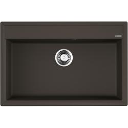 Мойка кухонная Omoikiri Daisen 77-DC, 51х77 см, врезная, из искусственного гранита (Artgranit), прямоугольная, цвет темный шоколад, без отверстия под смеситель, без крыла, слив-перелив, врезная под столещницу, для кухни