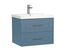 Тумба под раковину Cersanit CLASSIC 60 для COMO 60, подвесная, цвет голубой матовый, 2 выдвижных ящика, прямоугольная