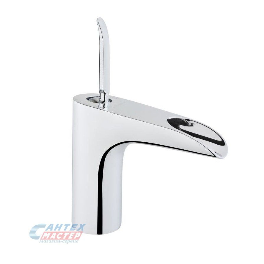 Смеситель для раковины Vitra T4 однорычажный, каскадный, излив короткий, длина 130 мм, керамический, латунь, цвет хром, без донного клапана