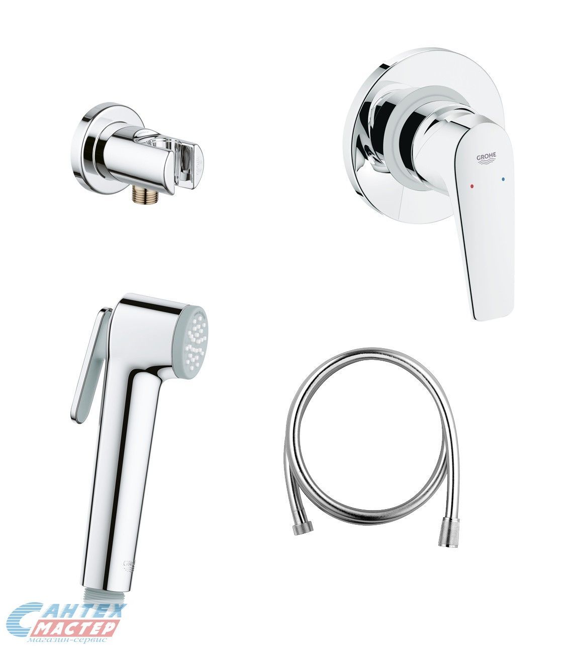 Смеситель Grohe Bauflow встраиваемый с гигиенической лейкой 124900