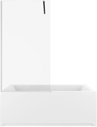 Шторка на ванну Allen Brau Infinity 3 универсальная, размер 825х1600 мм, закаленное стекло 8 мм, фиксированная, стекло прозрачное, профиль серебро браш 