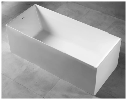 Ванна ABBER 150x70х60 акриловая, белая, отдельностоящая, прямоугольная, с современным дизайном,каркас AB9274-1.5